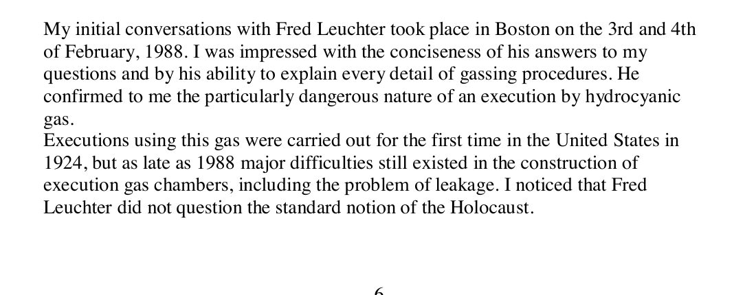 Faurisson dates two Boston conversations and says he asked Leuchter questions about HCN execution practice.