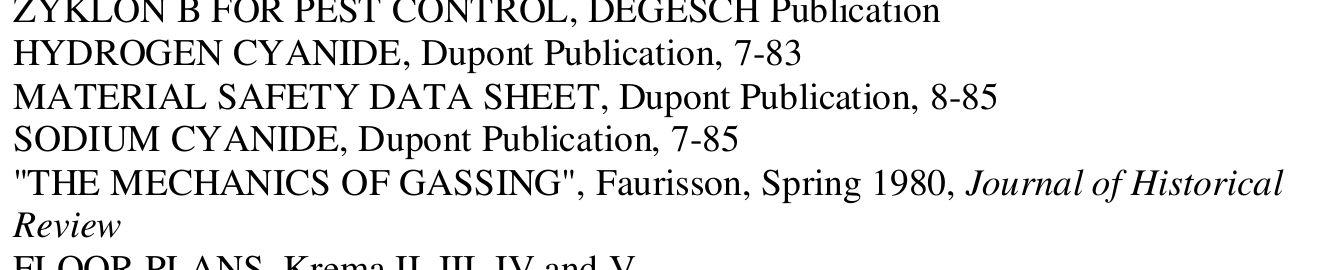 The report bibliography explicitly cites The Mechanics of Gassing.