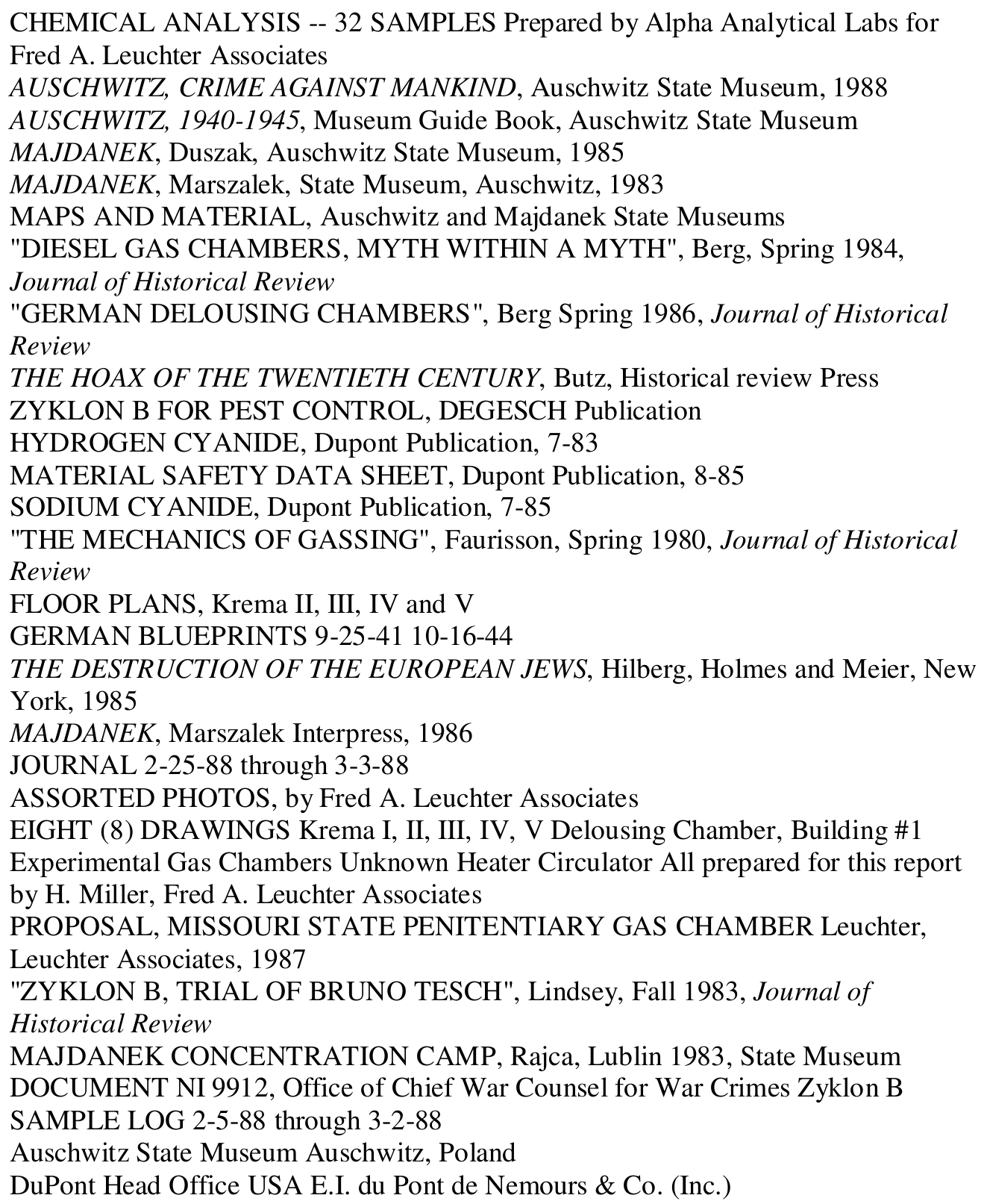 Literal report crop for LR1-058-BIB